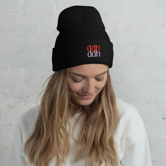 DDH (red/pink) Embroidered Cuffed Beanie